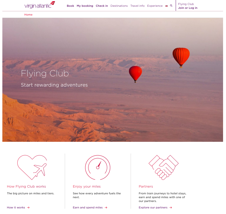 loyalty program examples - virgin atlantic