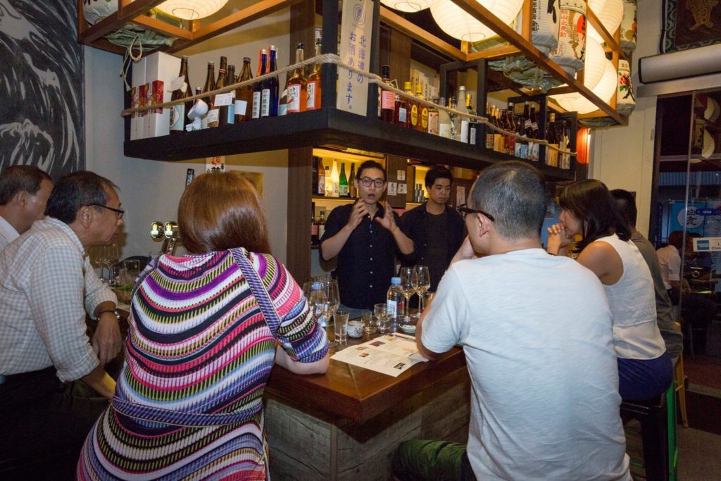 luis educational selling at shukuu izakaya sake bar - candybar merchant stories