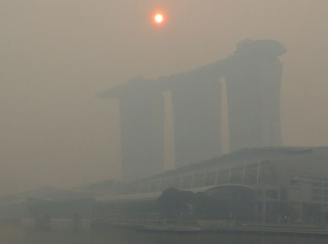 haze in Singapore 2015 actual photo