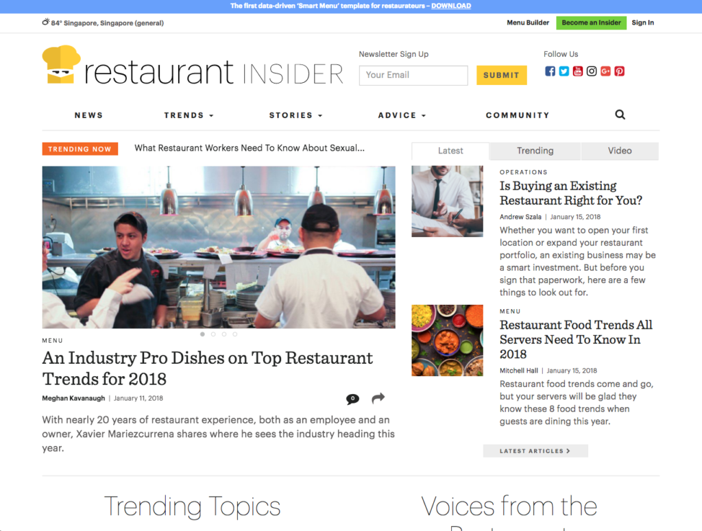 best restaurant management blogs - restaurant insider blog F&B industry