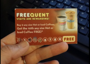 loyalty punch card design - dunkin donuts