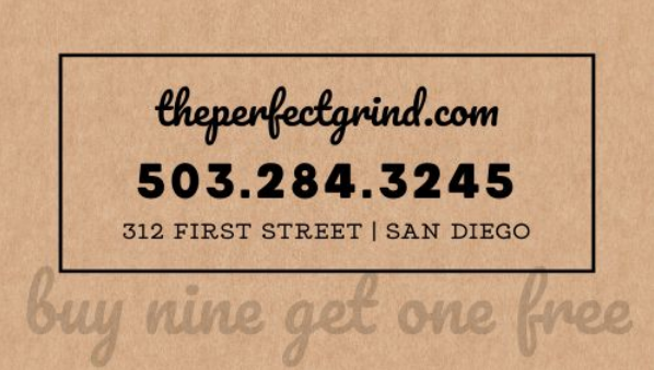 cafe punch card template