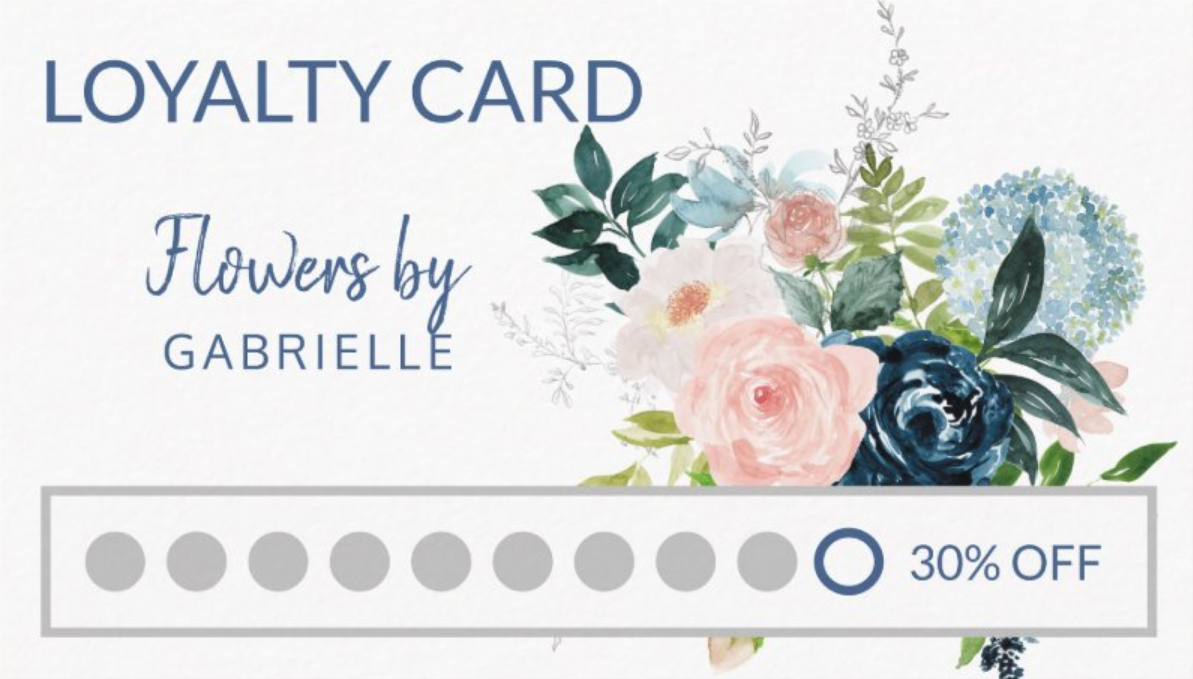 florist customer loyalty punch card