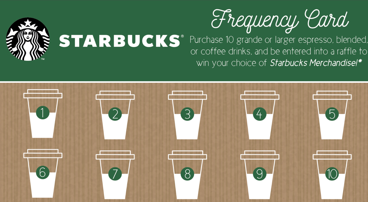 starbucks customer loyalty punch card