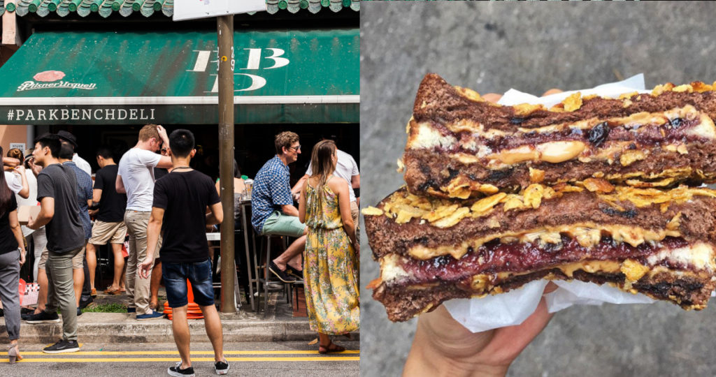 park bench deli location telok ayer famous peanut butter jelly sandwich candybar merchant stories