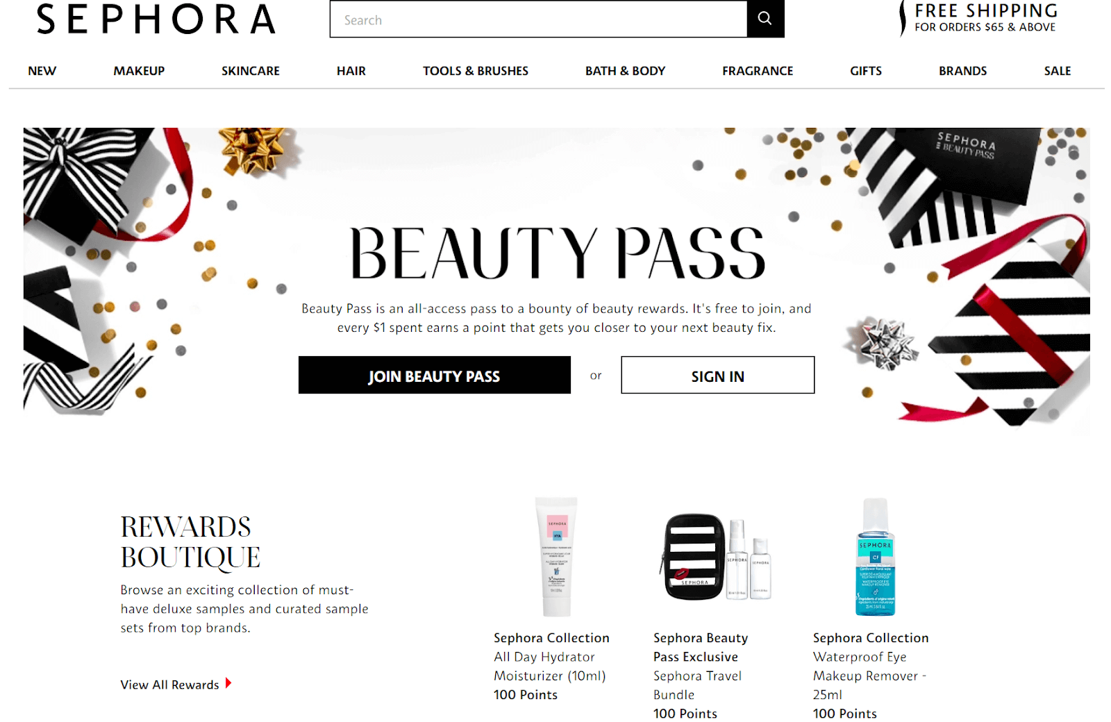 loyalty rewards programs examples - sephora beauty pass