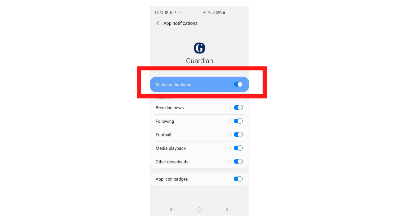 how to enable push notifications on android device