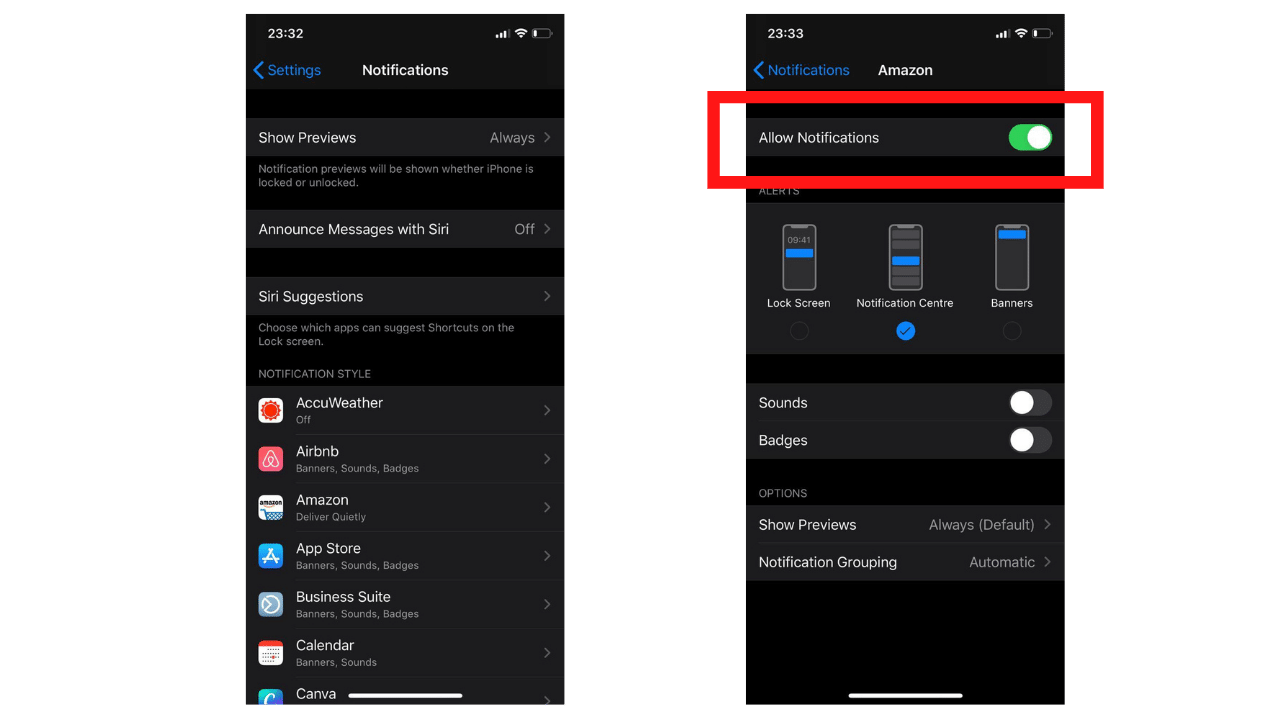 how to enable push notifications on iOS smartphone device