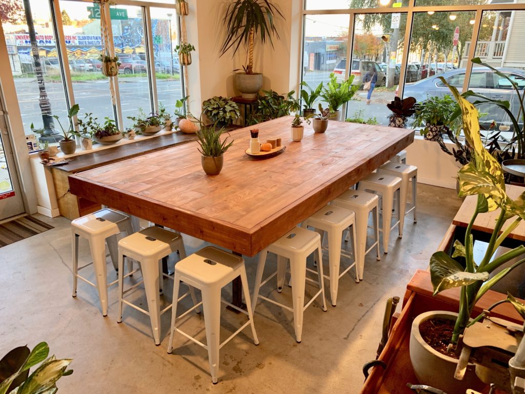 workshop table at The Works DIY School for Adults in Seattle