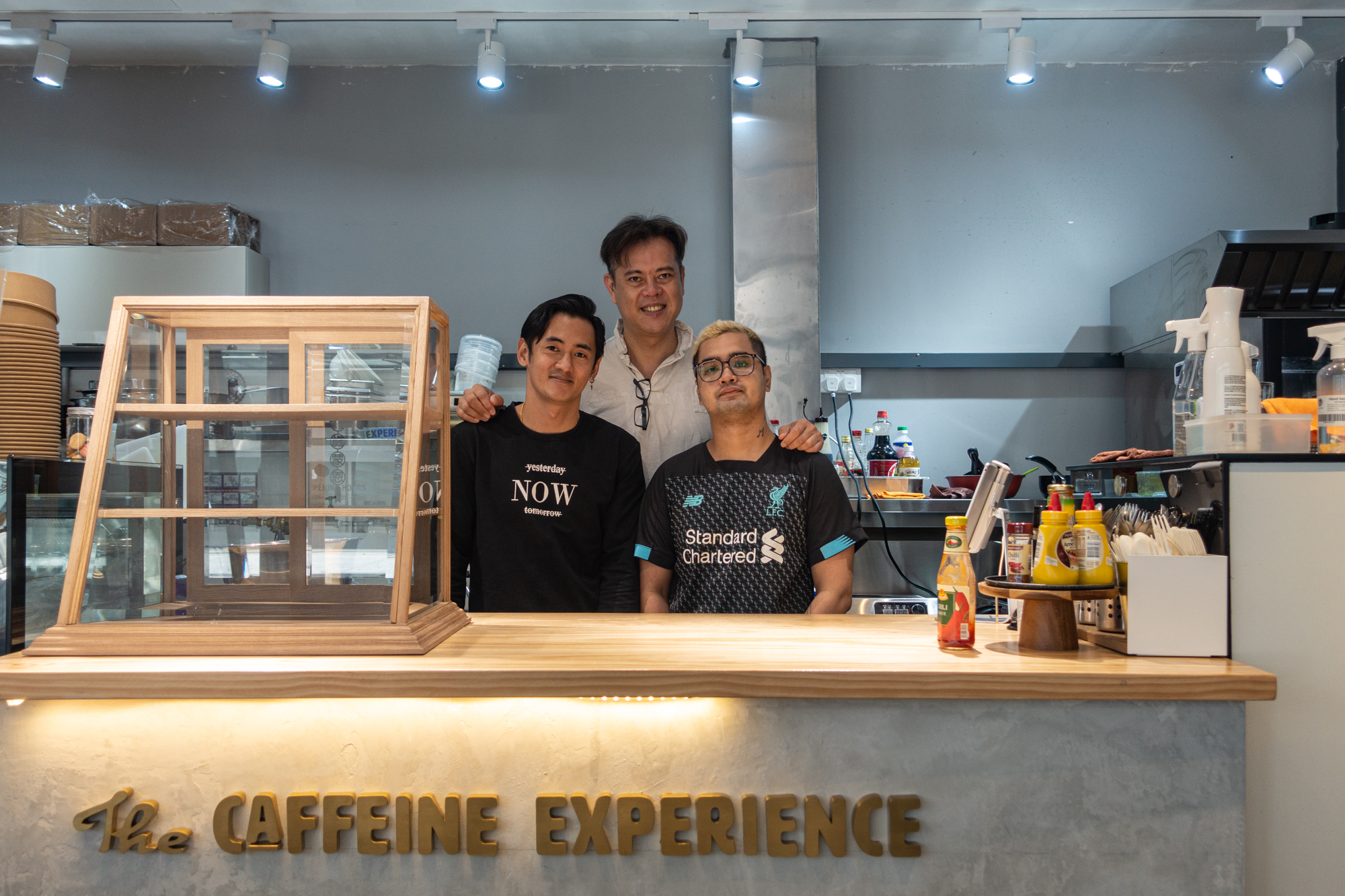 Saulvinton Yeow, Matthew Poh, and Shariff Hussain at The Caffeine Experience