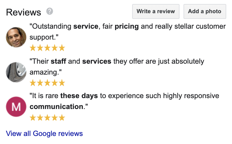 five star google business reviews examples - candybar.co