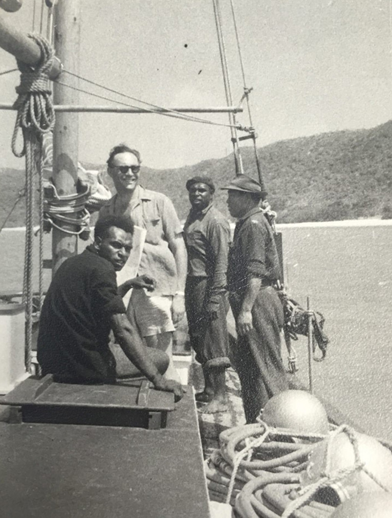 David's father, Boris with crew at Thursday Island, ca 1970, harvesting South Sea Pearls